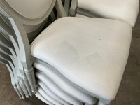 6No. USED LOUIS WHITE DINING/ BANQUET CHAIRS  - 3