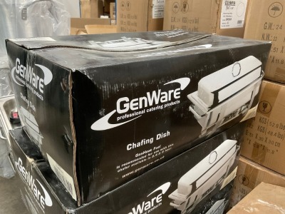 UNUSED GENWARE TWIN PACK 1/1 ECONOMY CHAFING DISH WITH ELECTRIC ELEMENT