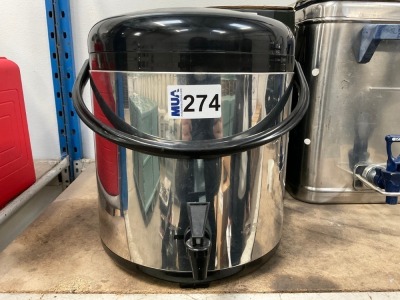 UNUSED STAINLESS STEEL INSULATED BEVERAGE DISPENSER 12 LITRE