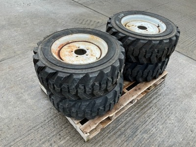 4No. 5 STUD RIMS & TYRES TO SUIT SKIDSTEER LOADER