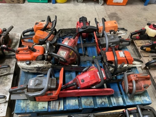 PALLET OF APPROX. 11No. ASSORTED CHAINSAWS