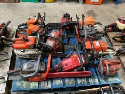 PALLET OF APPROX. 11No. ASSORTED CHAINSAWS