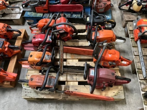 PALLET OF APPROX. 9No. ASSORTED CHAINSAWS