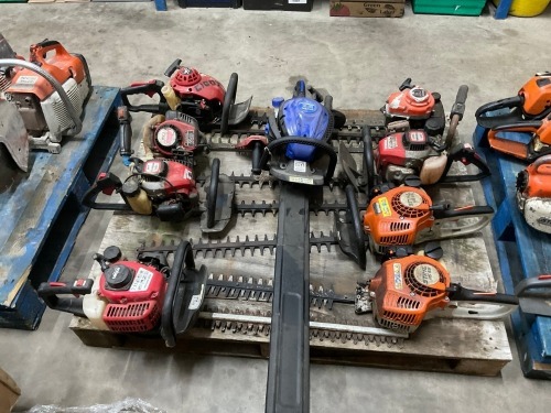 PALLET OF APPROX. 9No. ASSORTED HEDGE TRIMMERSNB: Spares/repairs