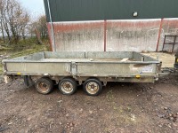 IFOR WILLIAMS LM147G3 14ft x 6ft TRI AXLE 3500KGS DROPSIDE TRAILER - 2