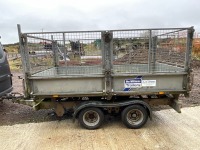 IFOR WILLIAMS 10ft x 5ft TWIN AXLE 3500KGS DROPSIDE TIPPING TRAILER - 4