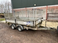 IFOR WILLIAMS 12ft x 6ft TWIN AXLE 3500KGS DROPSIDE TIPPING TRAILER