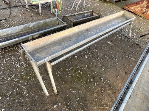 2No. APPROX. 6ft GALVANISED FEEDING TROUGHS