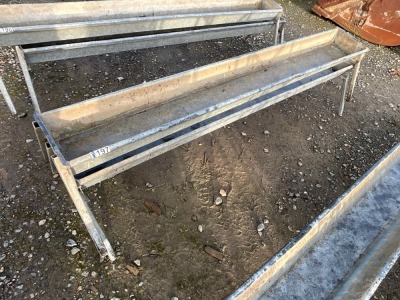 2No. APPROX. 6ft GALVANISED FEEDING TROUGHS