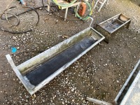 2No. ASSORTED GALVANISED FEEDING TROUGHS