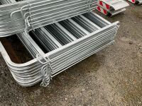 4No. UNUSED GALVANISED SHEEP HURDLE GATES & PINS - 3