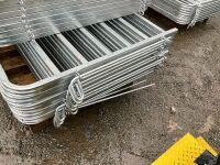 4No. UNUSED GALVANISED SHEEP HURDLE GATES & PINS - 3