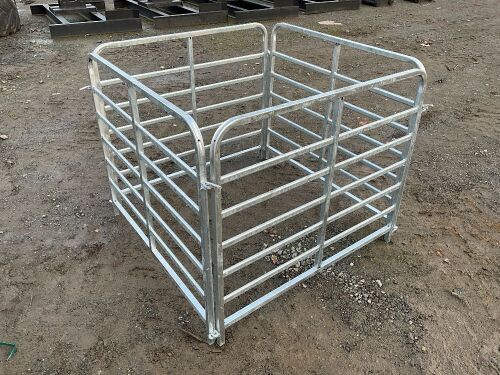 4No. UNUSED GALVANISED SHEEP HURDLE GATES & PINS