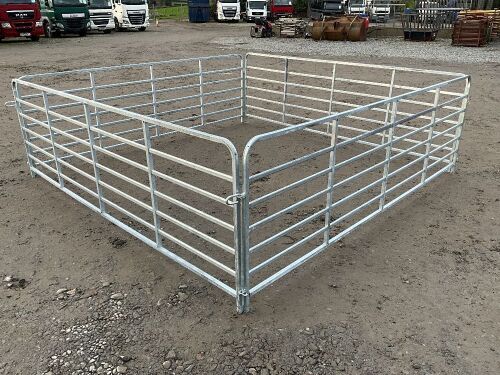 4No. UNUSED GALVANISED SHEEP HURDLE GATES & PINS