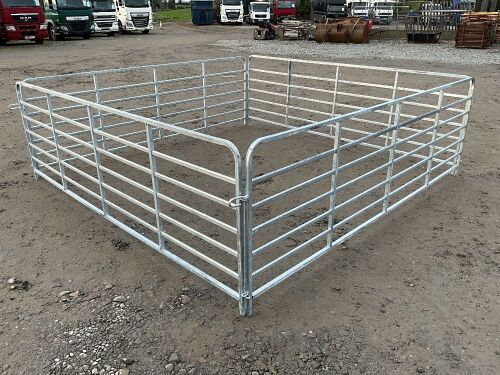 4No. UNUSED GALVANISED SHEEP HURDLE GATES & PINS