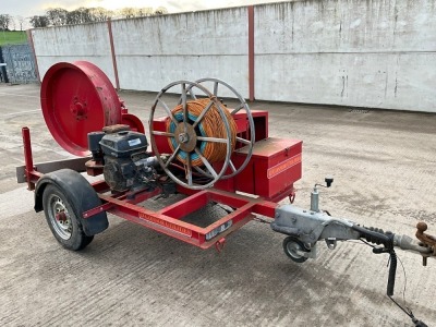 TWS PETROL SINGLE AXLE CABLE PULLING TRAILER