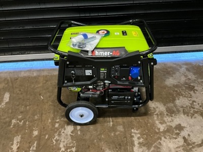 UNUSED BOHMER-AG 7000K 9.5KVA MOBILE PETROL GENERATOR