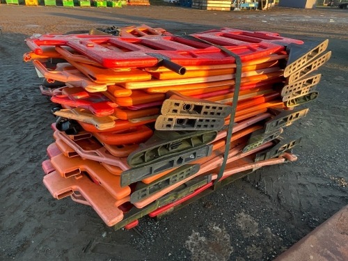 PALLET OF APPROX. 25No ROAD WORK BARRIERS