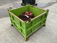 METAL STILLAGE CRATE TO INC. APPROX. 8No. ASSORTED CHAIN HOISTS - 3