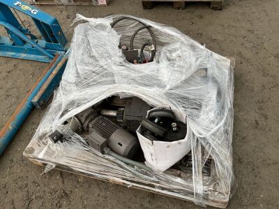 PALLET TO INC. ASSORTED ELECTRICAL MOTORS, GEARBOXES, GAS REGULATORS ETC