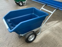 UNUSED RANCHER 250lt TWIN WHEEL PLASTIC TIPPING WHEEL BARROW (BLUE) - 3