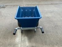 UNUSED RANCHER 250lt TWIN WHEEL PLASTIC TIPPING WHEEL BARROW (BLUE) - 6