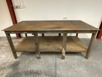 APPROX. 8ft x 4ft HEAVY DUTY METAL WORKBENCH - 2