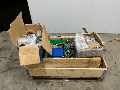 PALLET LOT TO INC. ASSORTED TRICLAMPS, CAMLOCKS, TRICLAMP M THREADS, TRICLAMP FERRULES, TRICLAMP GASKETS, ETC