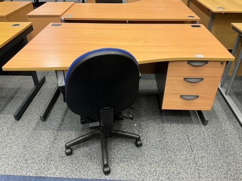 1600mm WAVE DESK & OPERATOR CHAIR