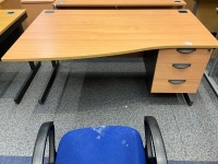 1600mm WAVE DESK & OPERATOR CHAIR - 3