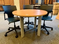 1000mm ROUND MEETING TABLE & 3No. SWIVEL MEETING CHAIRS - 2