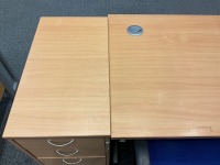 1600mm RIGHT HAND CORNER DESK, THREE DRAWER PEDESTAL & OPERATOR CHAIR - 2