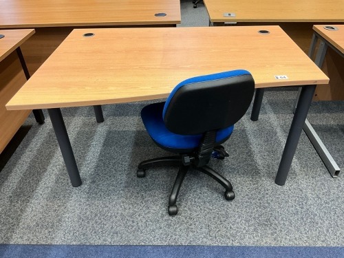 1400mm WAVE DESK & OPERATOR CHAIR