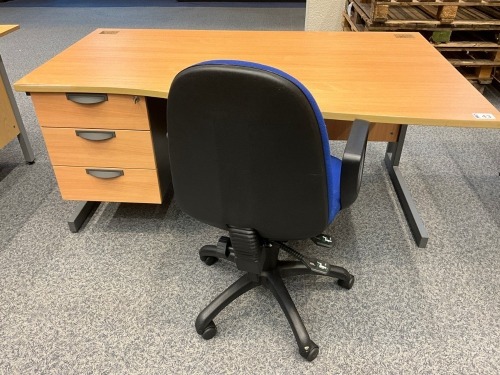 1600mm WAVE DESK & OPERATOR CHAIR