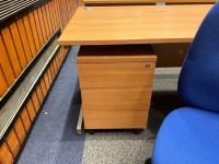 1600mm RIGHT HAND CORNER DESK, THREE DRAWER PEDESTAL & OPERATOR CHAIR - 4