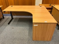 1800mm RIGHT HAND CORNER DESK & THREE DRAWER PEDESTAL - 2