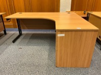 1800mm RIGHT HAND CORNER DESK & THREE DRAWER PEDESTAL - 3