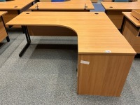 1800mm RIGHT HAND CORNER DESK & THREE DRAWER PEDESTAL - 2