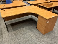 1800mm RIGHT HAND CORNER DESK & THREE DRAWER PEDESTAL - 3