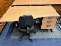 1600mm WAVE DESK & OPERATOR CHAIR - 3