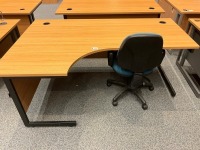 1800mm LEFT HAND CORNER DESK & OPERATOR CHAIR - 2