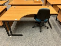 1800mm LEFT HAND CORNER DESK & OPERATOR CHAIR - 2