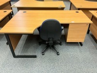 1800mm LEFT HAND CORNER DESK & OPERATOR CHAIR - 2