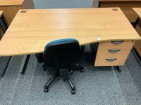 1600mm WAVE DESK & OPERATOR CHAIR - 2