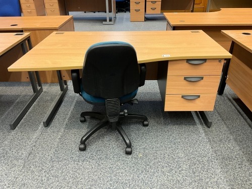 1600mm WAVE DESK & OPERATOR CHAIR