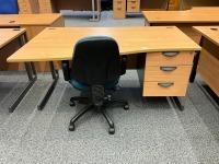 1600mm WAVE DESK & OPERATOR CHAIR