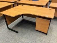 1600mm LEFT HAND CORNER DESK & THREE DRAWER PEDESTAL