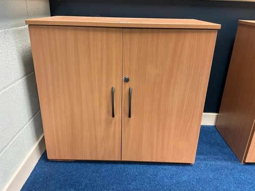 TWO DOOR WOODEN CUPBOARD