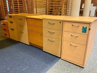 6No. ASSORTED THREE DRAWER PEDESTALS - 2