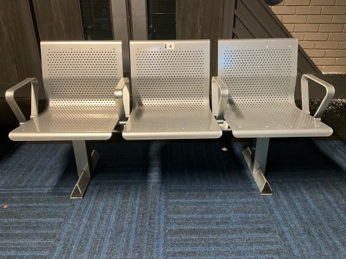 WAITING ROOM BENCH WITH 3 ERGONOMIC SEATS